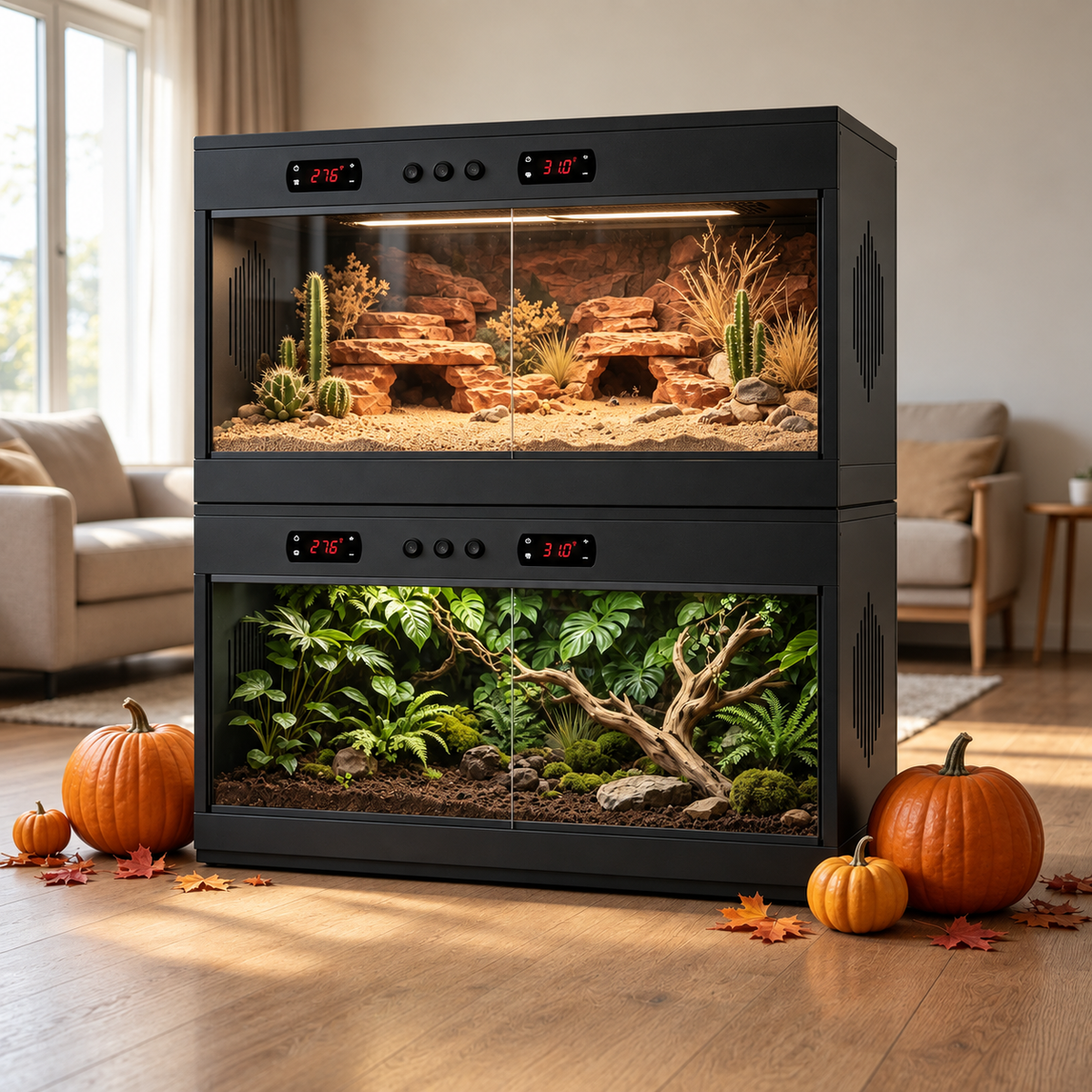 Moisture Resistant PVC Reptile Tank Medium Size YRT-80D