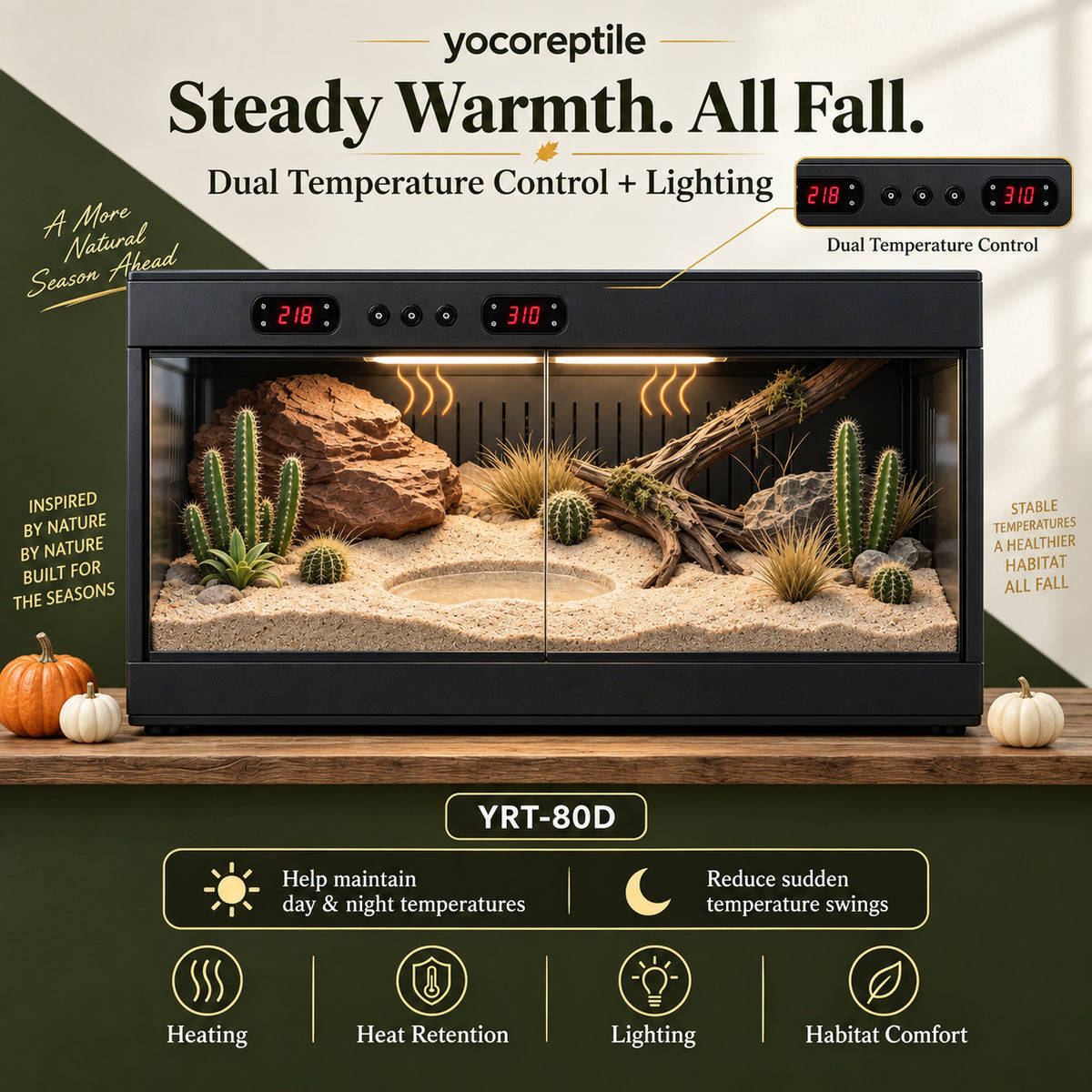 Moisture Resistant PVC Reptile Tank Medium Size YRT-80D