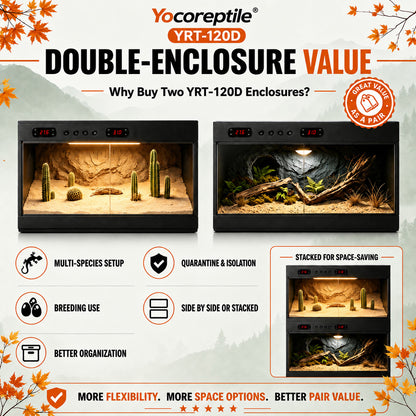 Autumn Sale Bundle Premium High-Capacity PVC Reptile Enclosure – 120 Gal YRT-120D