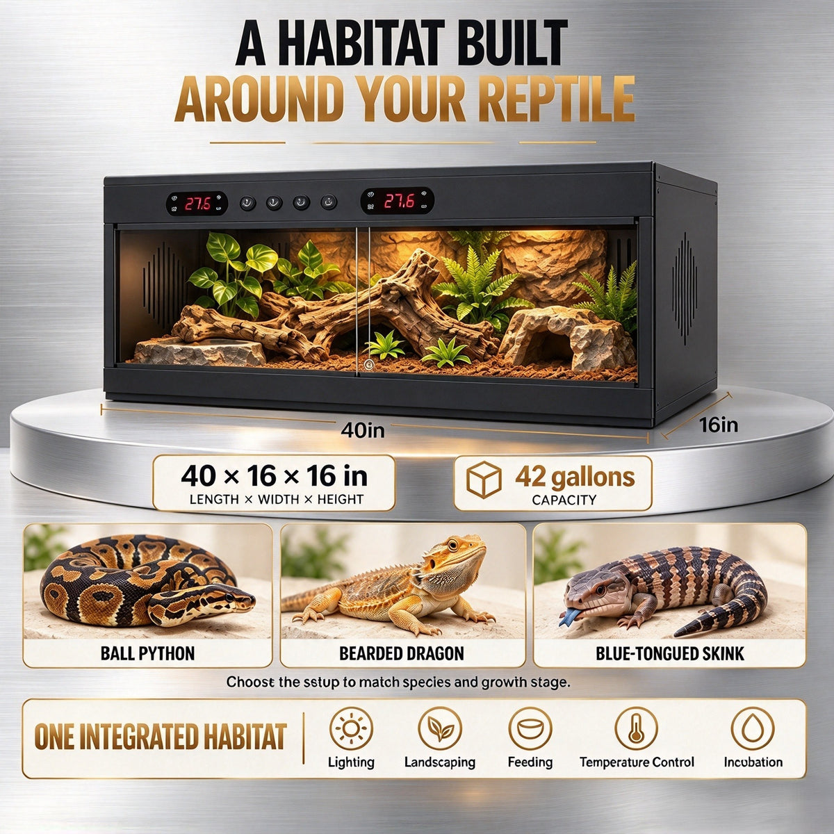 Latest PVC Reptile Enclosure For Reptile Pet 40×16×16" — YRT-100
