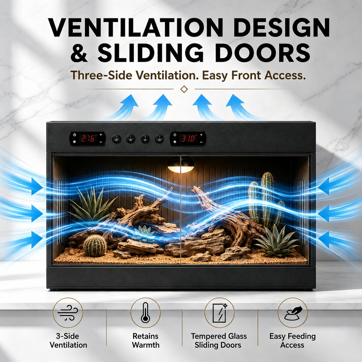 120 Gal PVC Temperature Control Terrarium for Ball Pythons & Bearded Dragons YRT-120