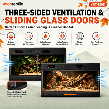Autumn Sale Bundle Premium High-Capacity PVC Reptile Enclosure – 120 Gal YRT-120D