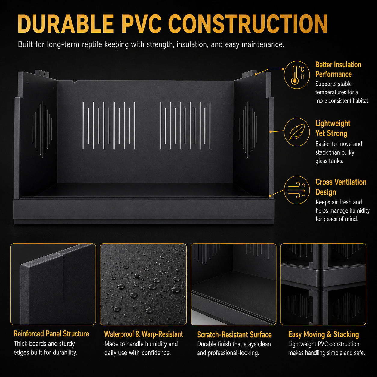 High-grade New PVC Intelligent Temperature Control Reptile Enclosure 100*40*40CM — YRT-100