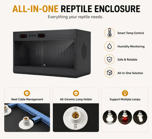 2026 PVC Reptile Terrarium Black 32×16×16"— YRT-80