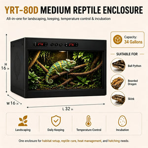 2026 PVC Reptile Terrarium Black 32×16×16"— YRT-80