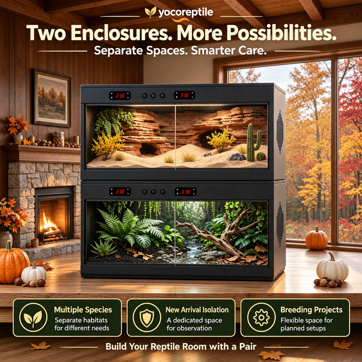 Fall Ready YRT-80D Reptile Enclosure Bundle | All-In-One Setup