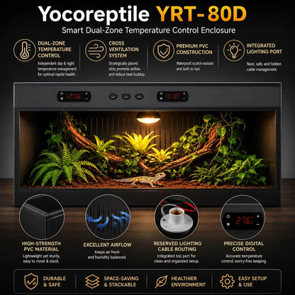 34-Gallon Smart Temperature-Controlled PVC Reptile Enclosure — YRT-80
