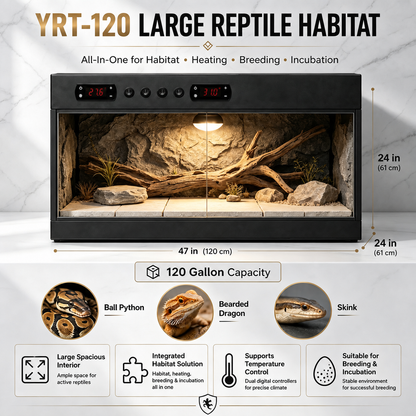 120 Gal PVC Temperature Control Terrarium for Ball Pythons & Bearded Dragons YRT-120