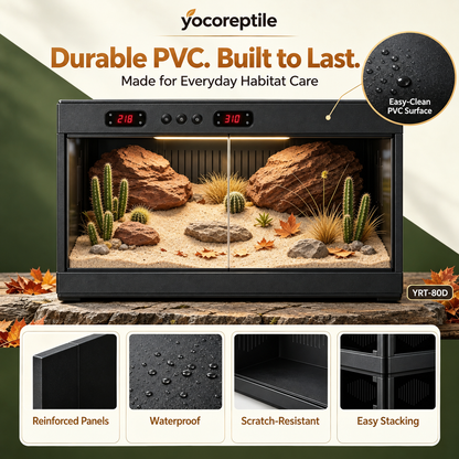 Moisture Resistant PVC Reptile Tank Medium Size YRT-80D