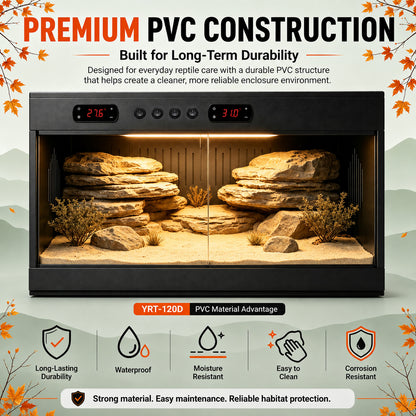Autumn Sale Bundle Premium High-Capacity PVC Reptile Enclosure – 120 Gal YRT-120D